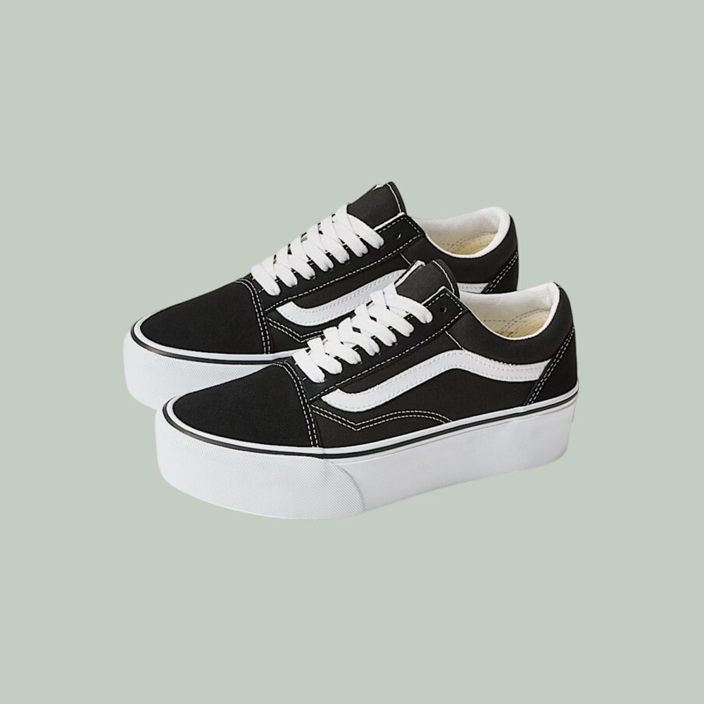 Vans Old Skool Black White Suede Canva Platform Women's 8.5/Men's 7 UNISEX
